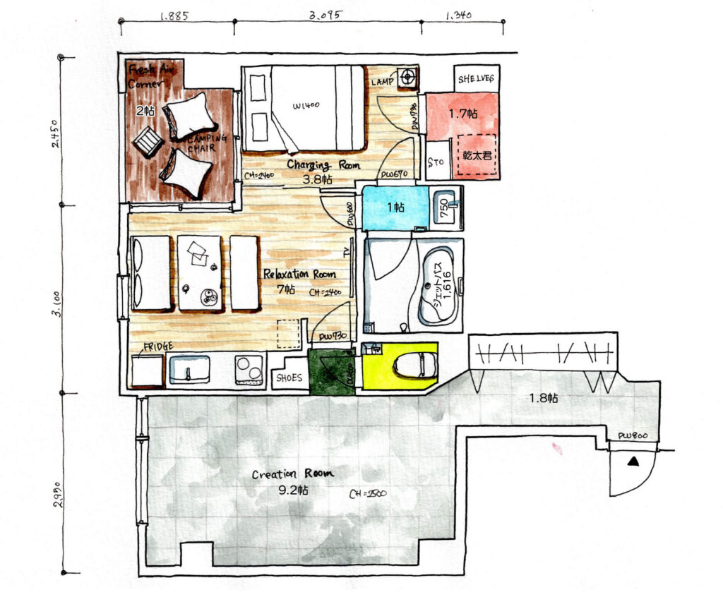 ワークスペース付き賃貸